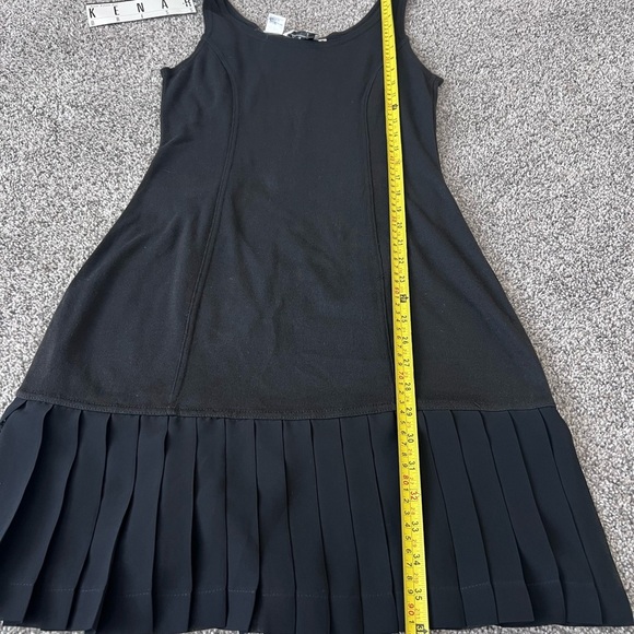 NWT! Ann Tjian For Kennar Black Knit Cotton Sleeveless Tank Short Dress Size M - Picture 3 of 7